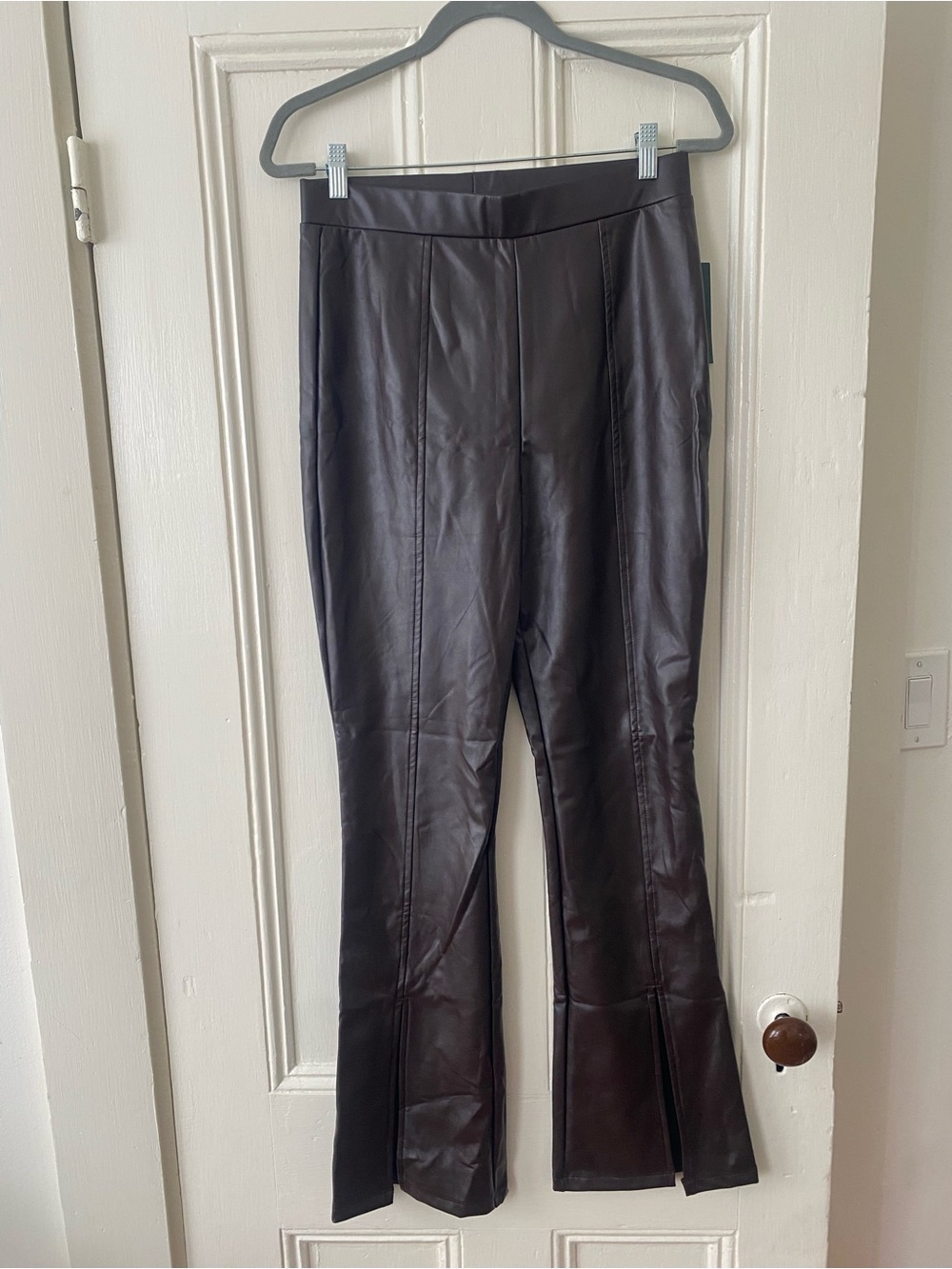 wild fable Faux Leather Straight-Leg Pants in Dark Brown - Picture 2 of 3